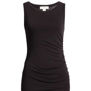 Ruched side sleeveless dress
